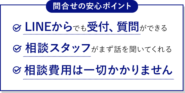 問い合わせの安心ポイント